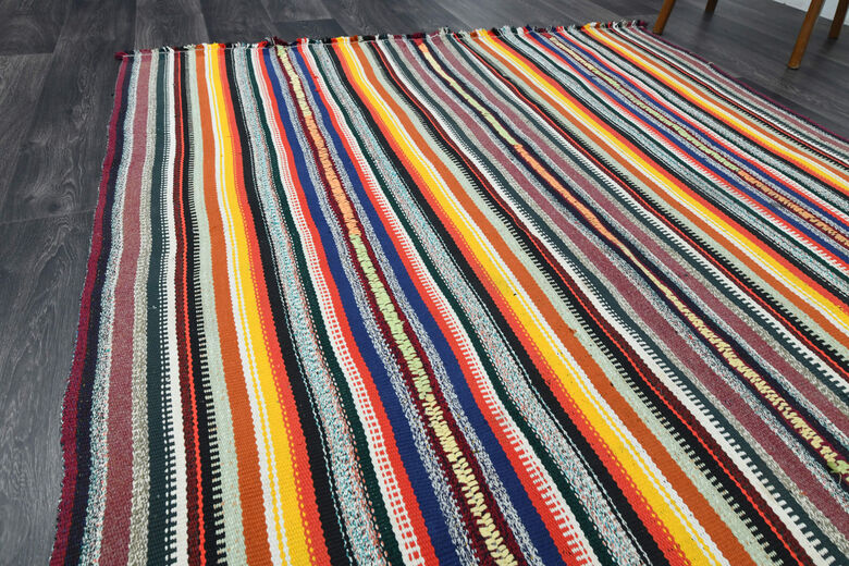 Turkish Vintage Striped Carpet