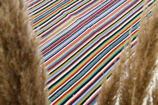 Turkish Vintage Area Striped Rug - Thumbnail