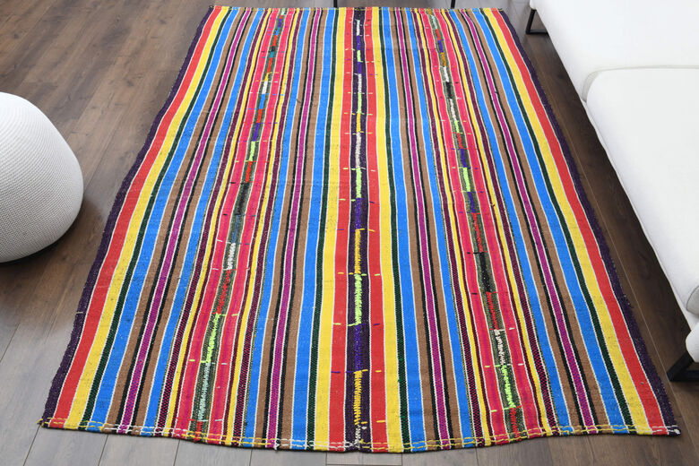 Turkish Colorful Striped Rug