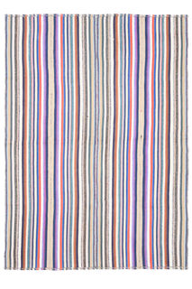 Turkish Vintage Area Striped Rug - Thumbnail