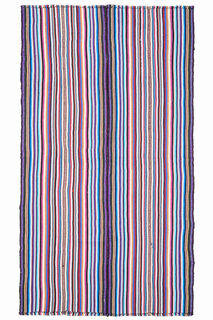 Turkish Vintage Striped Rug - Thumbnail