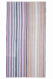 Turkish Vintage Striped Rug - Thumbnail