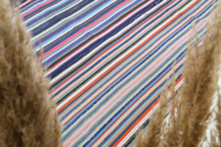 Turkish Vintage Striped Rug - Thumbnail