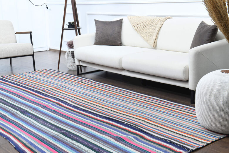 Turkish Vintage Striped Rug