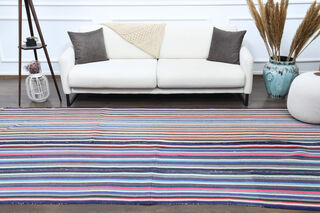 Turkish Vintage Striped Rug - Thumbnail