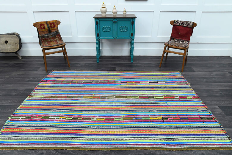 Turkish Striped Area Rug