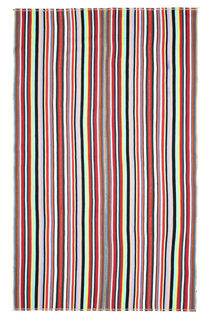 Turkish Striped Flatweave Area Rug - Thumbnail