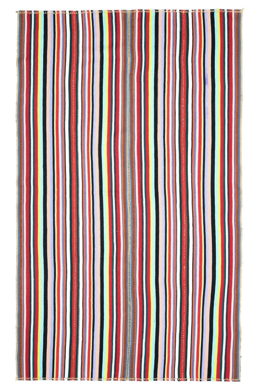 Turkish Striped Flatweave Area Rug