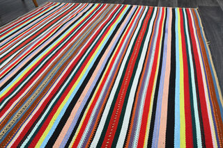 Turkish Striped Flatweave Area Rug - Thumbnail