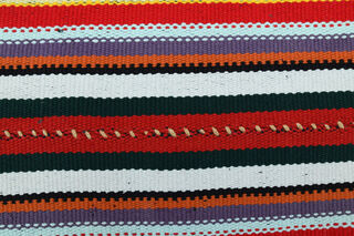 Turkish Striped Flatweave Area Rug - Thumbnail