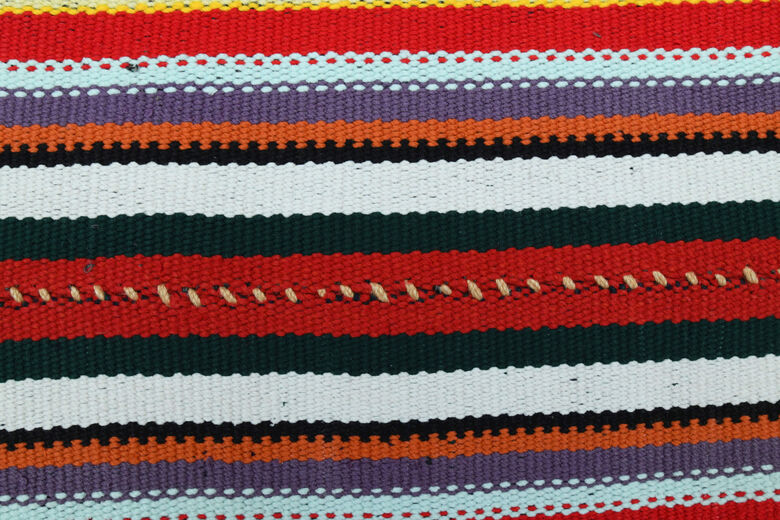 Turkish Striped Flatweave Area Rug