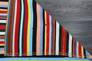 Turkish Striped Flatweave Area Rug - Thumbnail