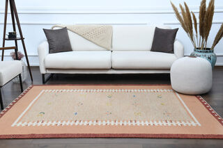 Bordered Vintage Area Rug - Thumbnail