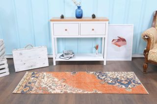 Turkish Vintage Runner Rug - 34115 - Thumbnail