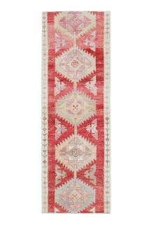 Red Vintage Anatolian Runner Rug - Thumbnail