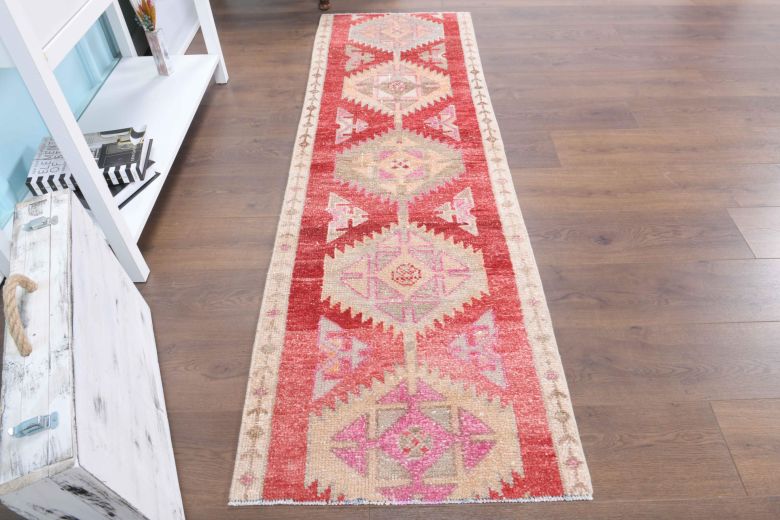Red Vintage Anatolian Runner Rug
