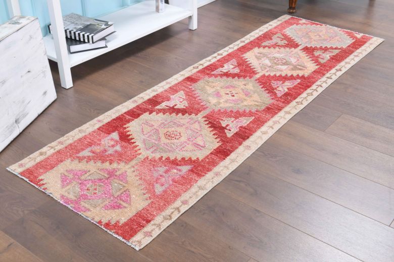 Red Vintage Anatolian Runner Rug