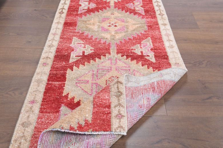 Red Vintage Anatolian Runner Rug