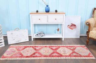 Red Vintage Anatolian Runner Rug - Thumbnail