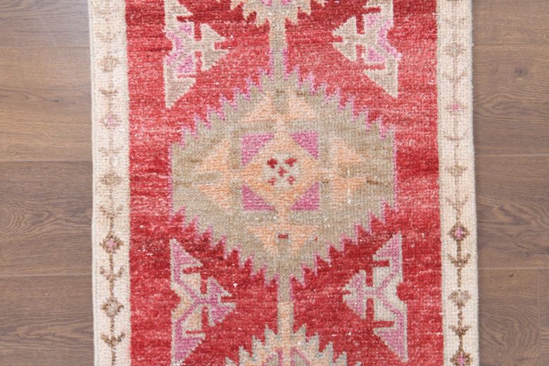 Red Vintage Anatolian Runner Rug