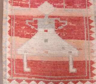 FOLK ART - Turkish Vintage Runner Rug - Thumbnail