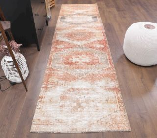 Burnt Red Vintage Runner Rug - Thumbnail