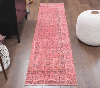 Pink Floral Rug - Vintage from 1970's - Thumbnail