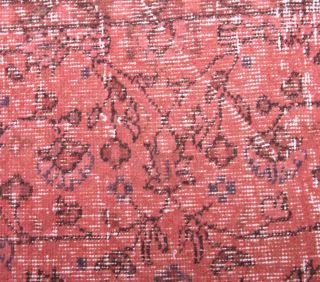 Pink Floral Rug - Vintage from 1970's - Thumbnail