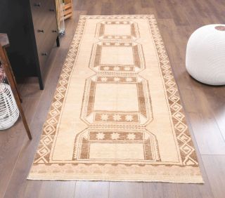 Tan Colored Vintage Runner Rug - Thumbnail