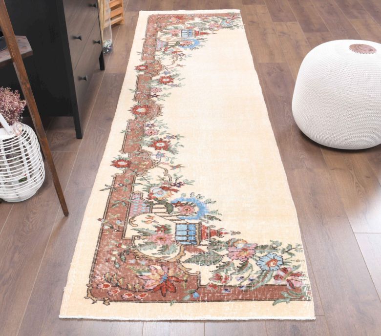 Beige Vintage Runner Rug