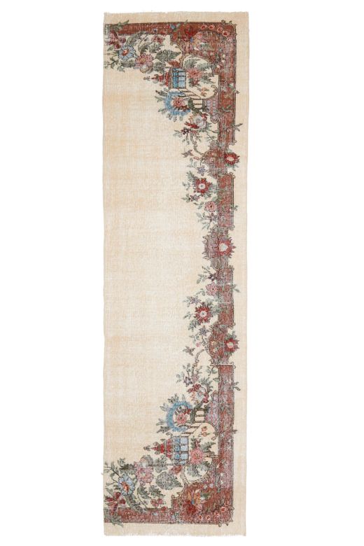 Beige Vintage Anatolian Runner Rug