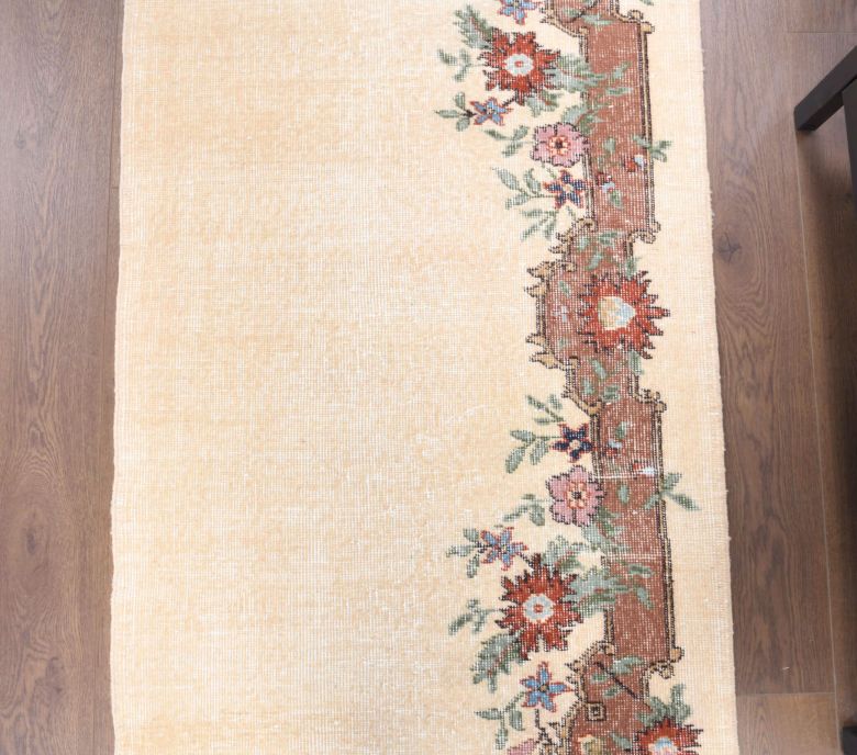 Beige Vintage Anatolian Runner Rug