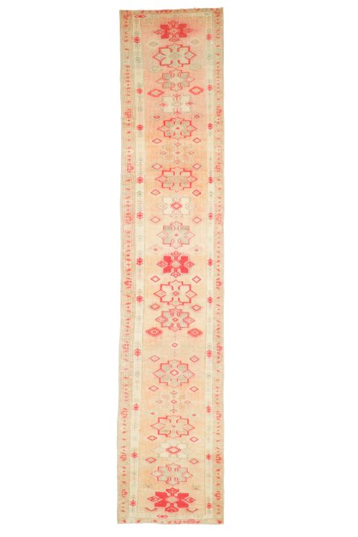 Hand-Knotted Long Vintage Runner Rug