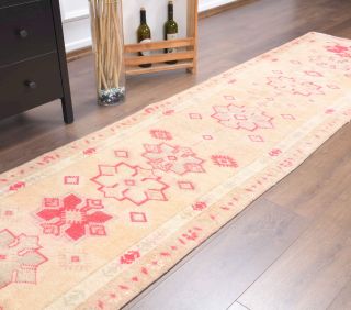 Hand-Knotted Long Vintage Runner Rug - Thumbnail