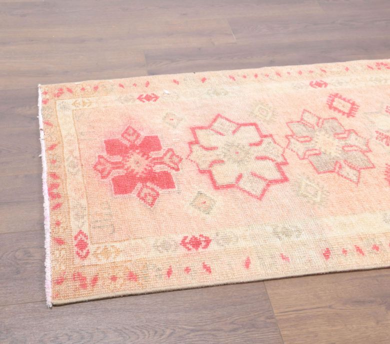 Hand-Knotted Long Vintage Runner Rug