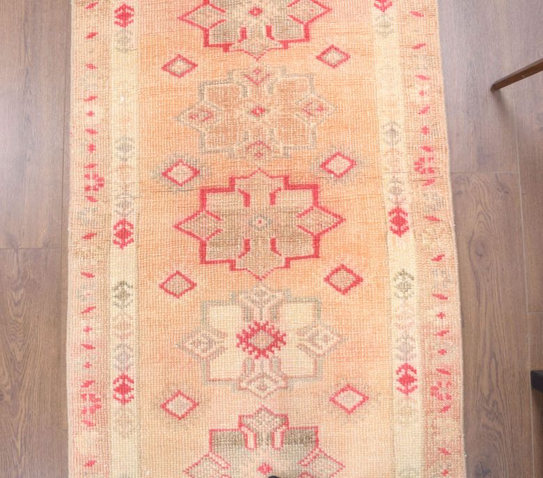 Hand-Knotted Long Vintage Runner Rug