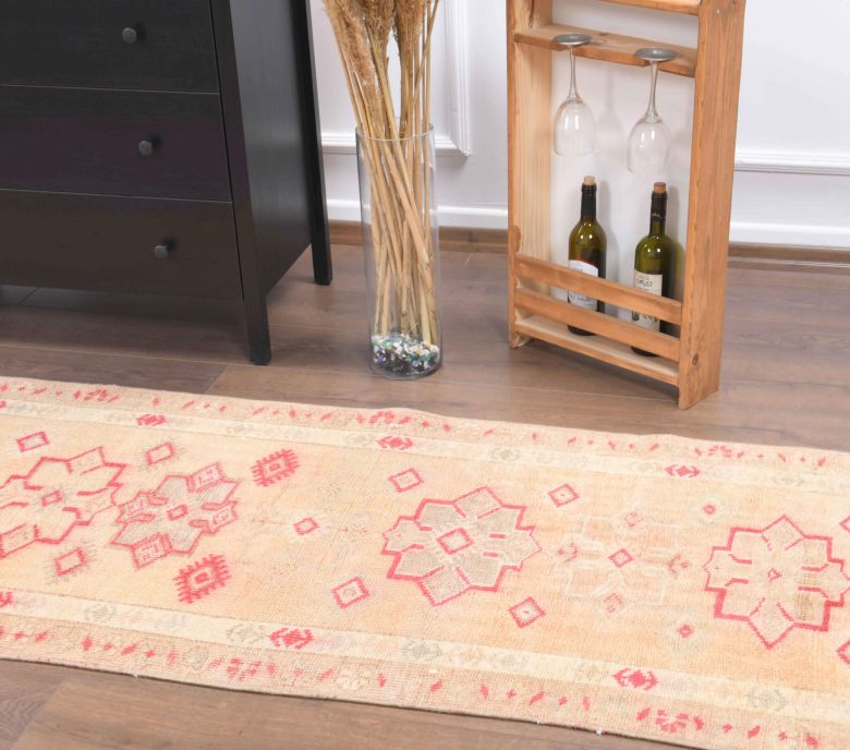 Hand-Knotted Long Vintage Runner Rug