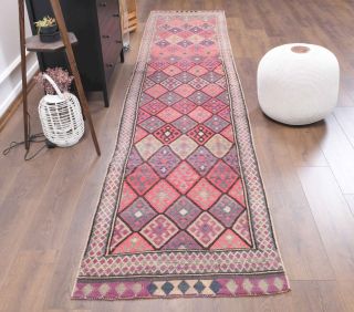 Jewel Colors - Hand-Knotted Vintage Runner Rug - Thumbnail