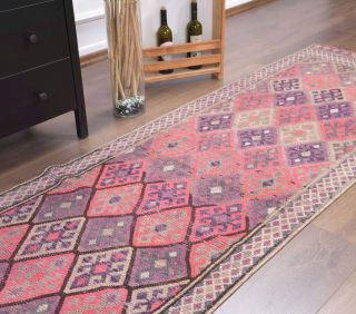 Jewel Colors - Hand-Knotted Vintage Runner Rug - Thumbnail