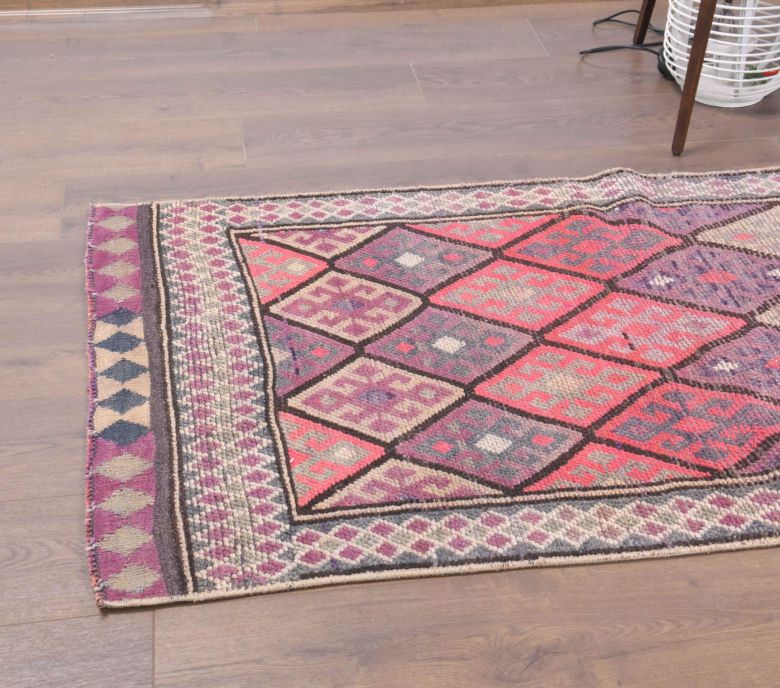 Jewel Colors - Hand-Knotted Vintage Runner Rug