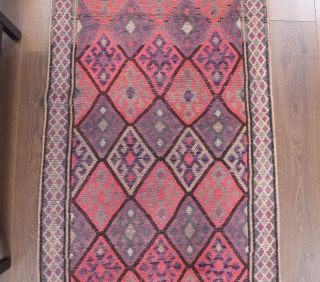 Jewel Colors - Hand-Knotted Vintage Runner Rug - Thumbnail