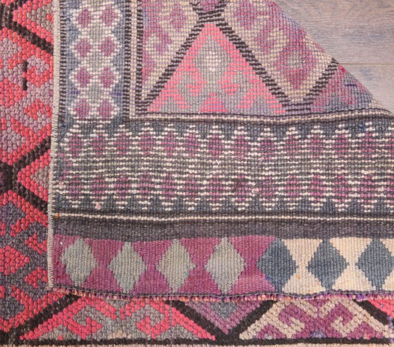 Jewel Colors - Hand-Knotted Vintage Runner Rug