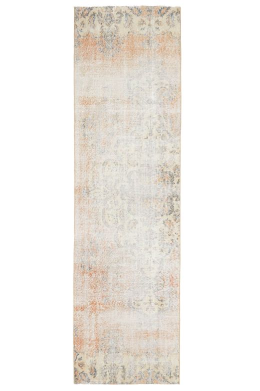 Distressed Orange Vintage Runner Rug