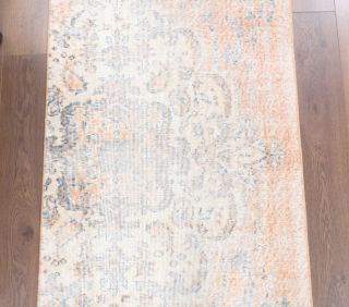 Distressed Orange Vintage Runner Rug - Thumbnail