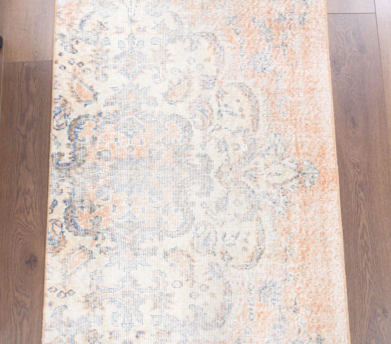 Distressed Orange Vintage Runner Rug