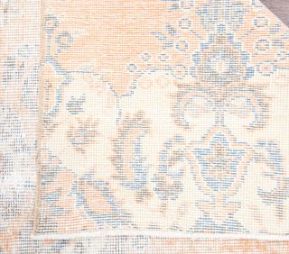 Distressed Orange Vintage Runner Rug - Thumbnail