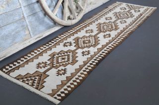 White Vintage Runner Rug - Thumbnail