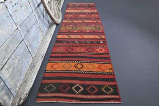 Kilim Vintage Runner Rug - Thumbnail