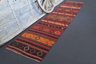 Kilim Vintage Runner Rug - Thumbnail