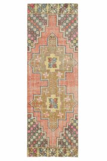 Turkish Vintage Runner Rug - Thumbnail